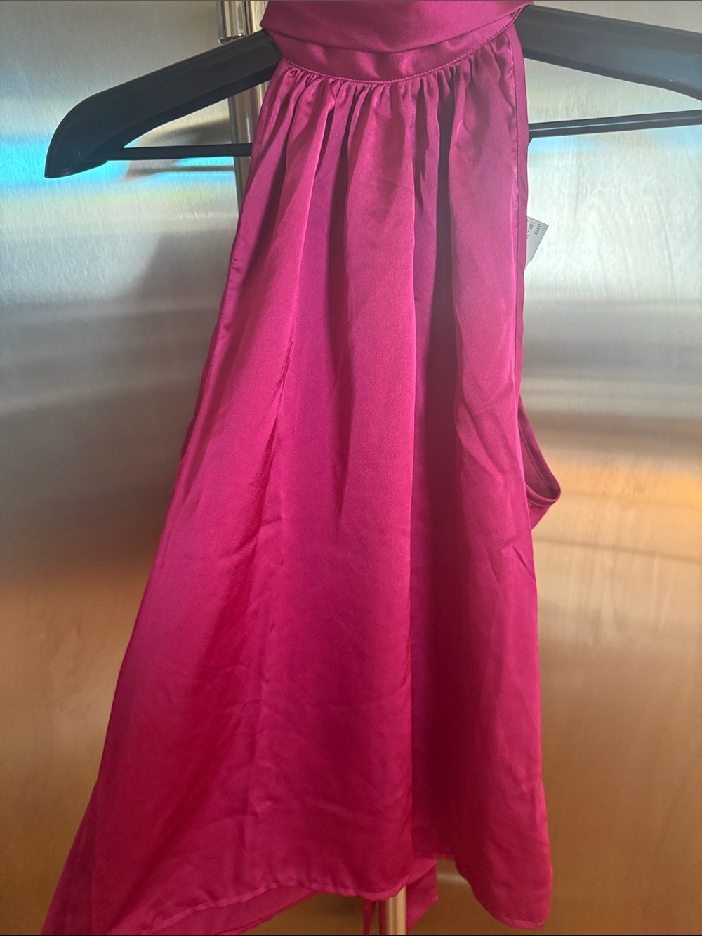 Tahari Satin Halter Top in Fuchsia Pink